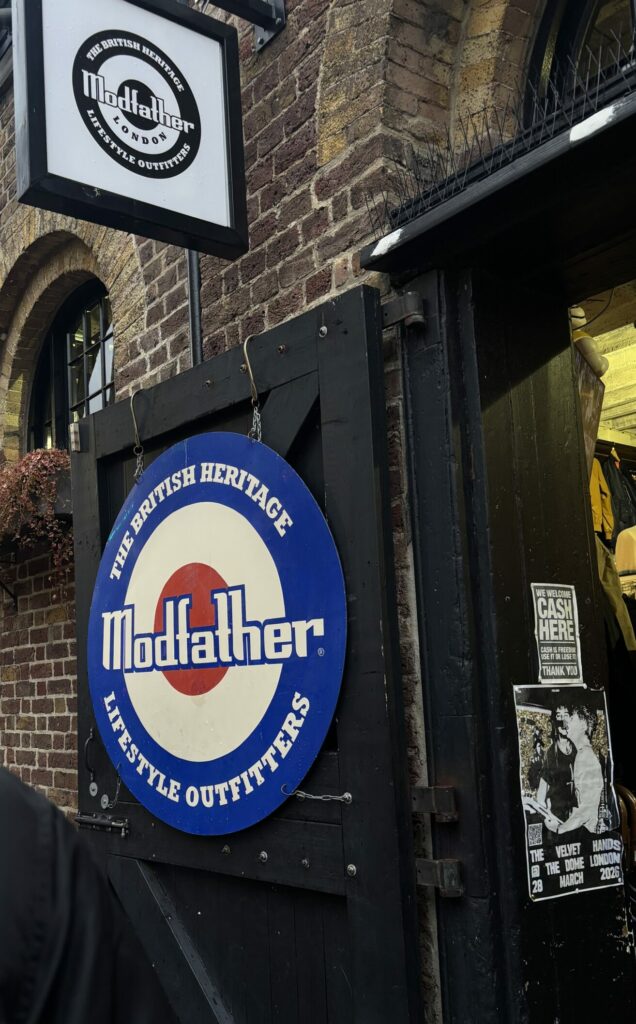 Modfather British Heritage Lifestyle Outfitters facade at Camden Market London