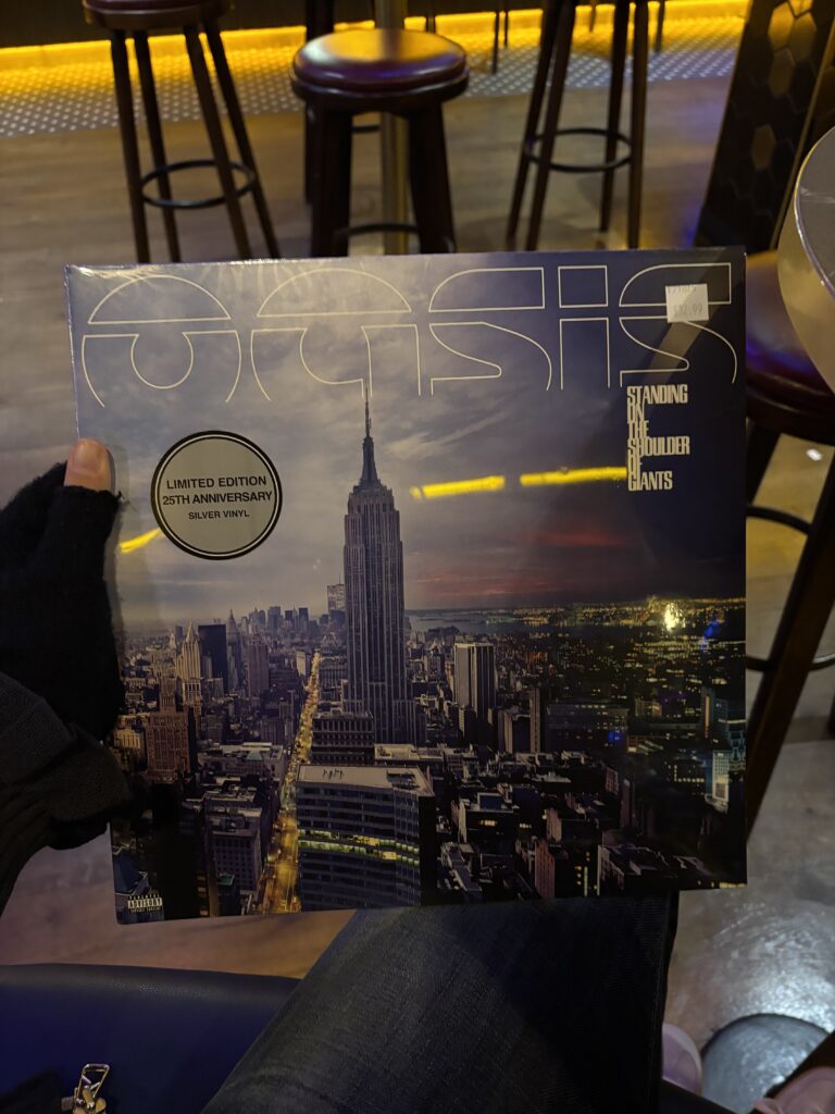 Vinyle Oasis Standing on the Shoulder of Giants édition limitée silver 25e anniversaire