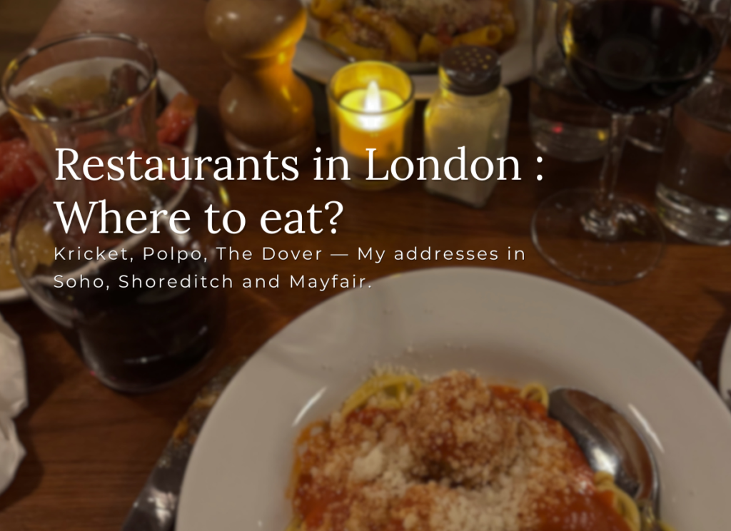 London restaurants cover visual, spaghetti meatballs and carafe of red wine at Polpo Soho London