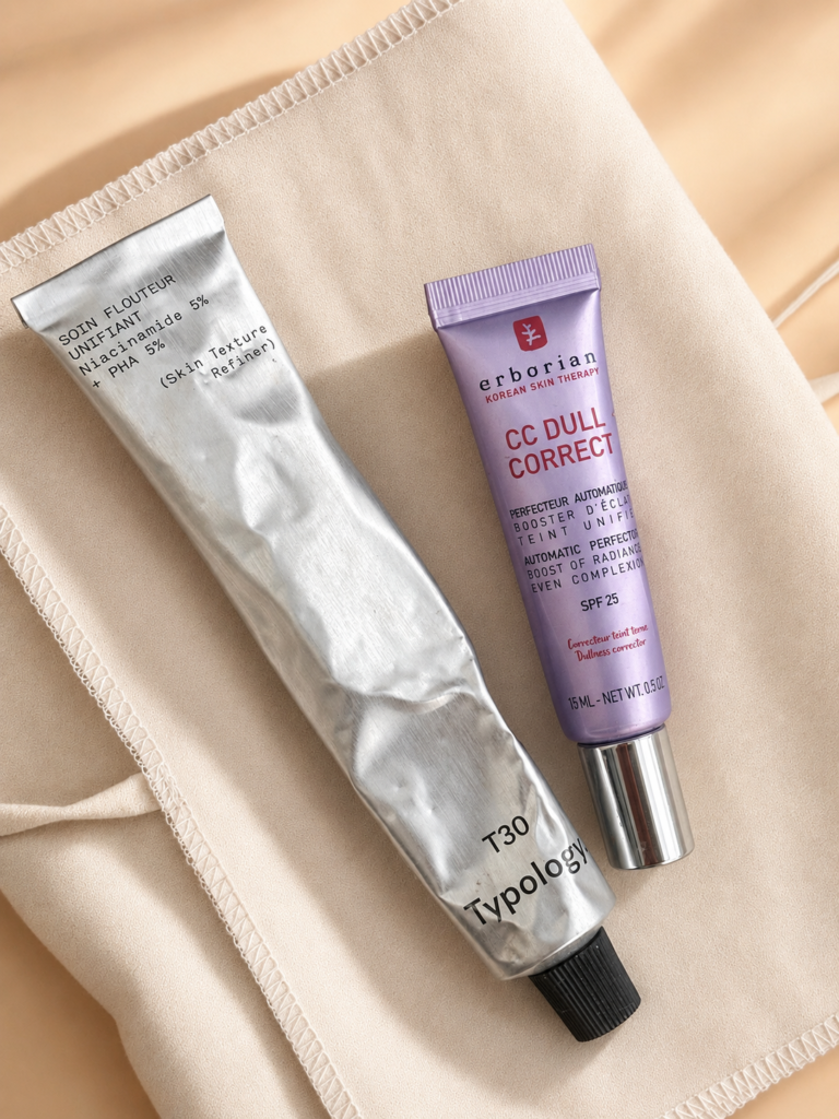 CC Dull Correct Erborian and Typology Unifying Blur Care T30 in my natural complexion routine