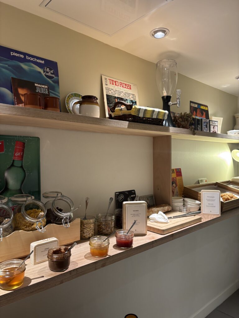 Bread and pastries served at the hotel breakfast