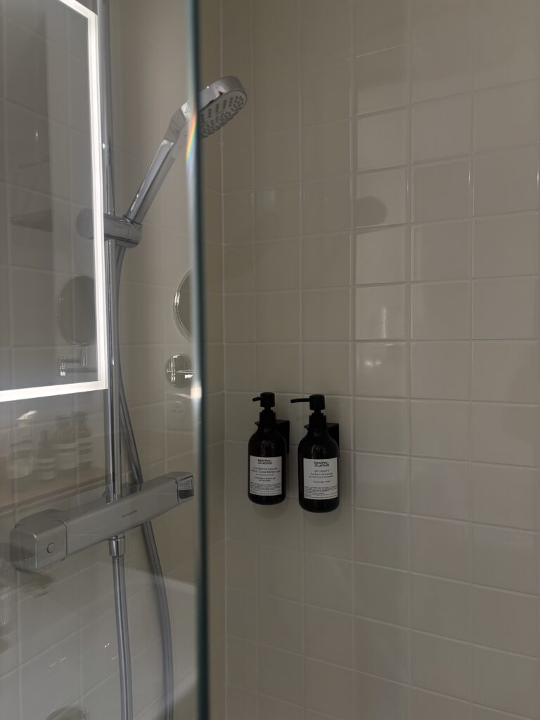 Rampal Latour products in the shower at Alfred Hotels