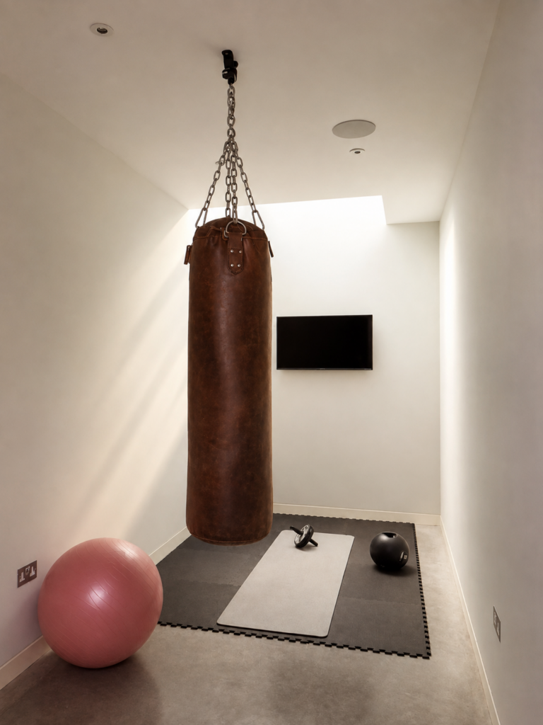 Sac de frappe utilisé pour mes entraînements de boxe et de cardio